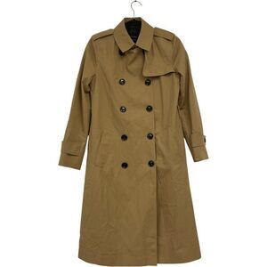 Massimo Dutti Womens Trench Coat Small S Brown Tan double breasted 6716/813 NWD